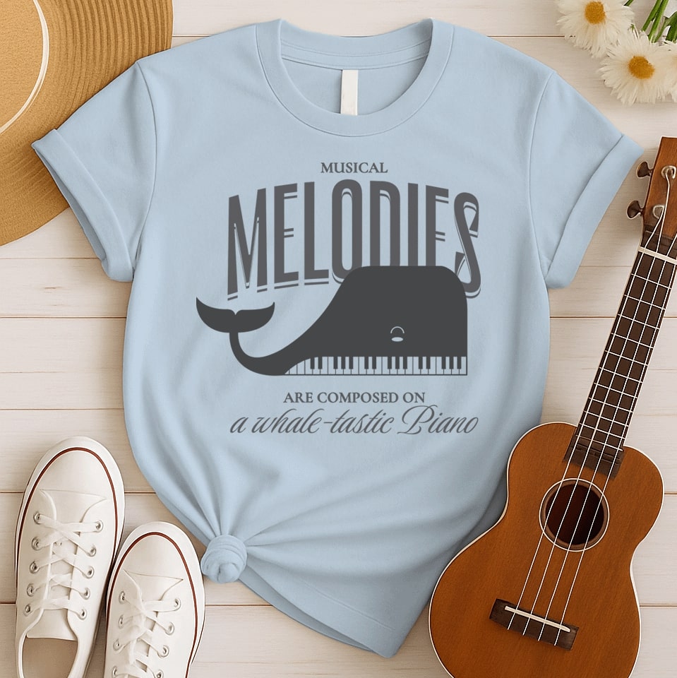 Harmonic Whale Piano | Ocean Music Tshirt