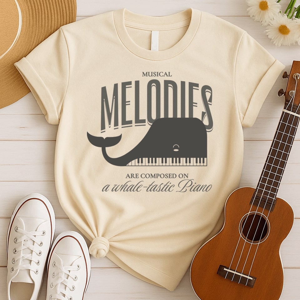 Harmonic Whale Piano | Ocean Music Tshirt