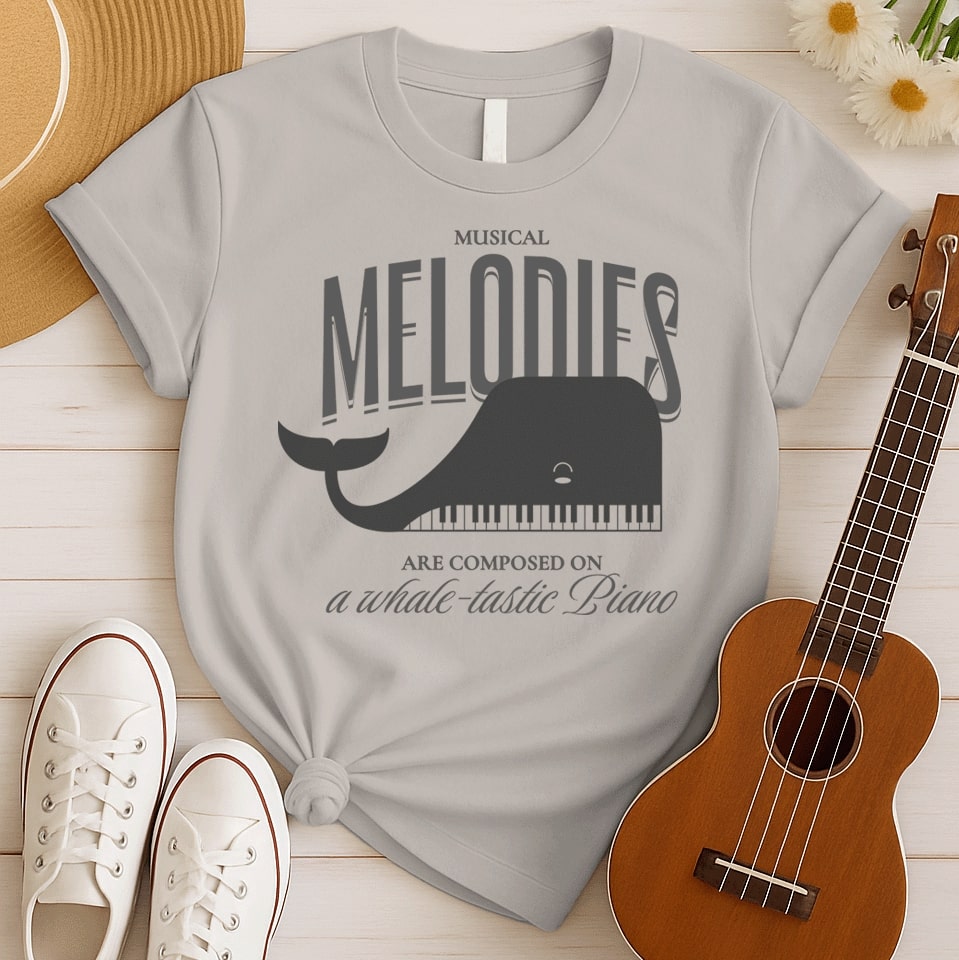 Harmonic Whale Piano | Ocean Music Tshirt
