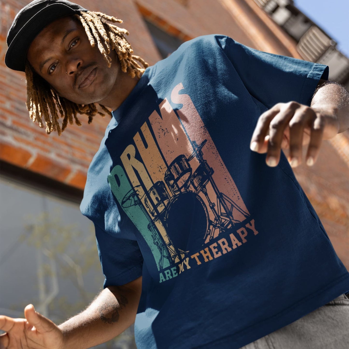 Drums Are My Therapy | Retro Drumkit Tshirt