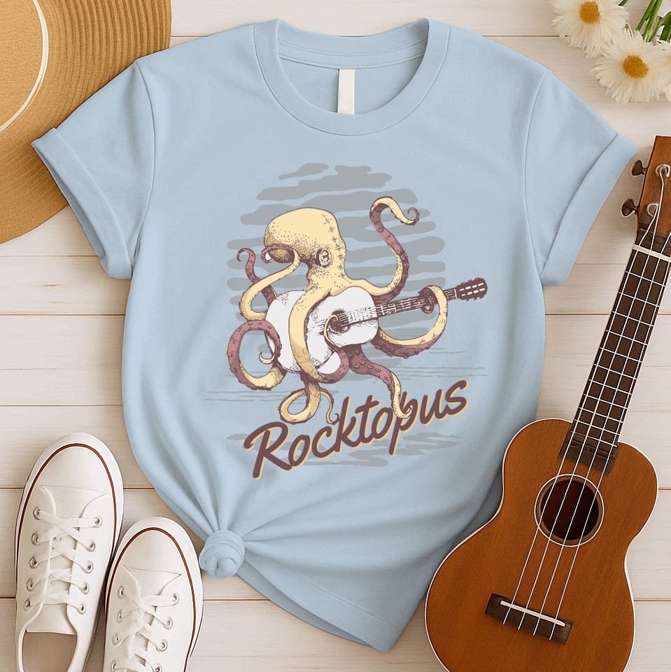 Rocktopus Guitarist | Ocean Rock Tshirt