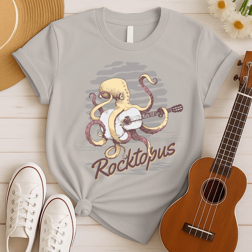 Rocktopus Guitarist | Ocean Rock Tshirt
