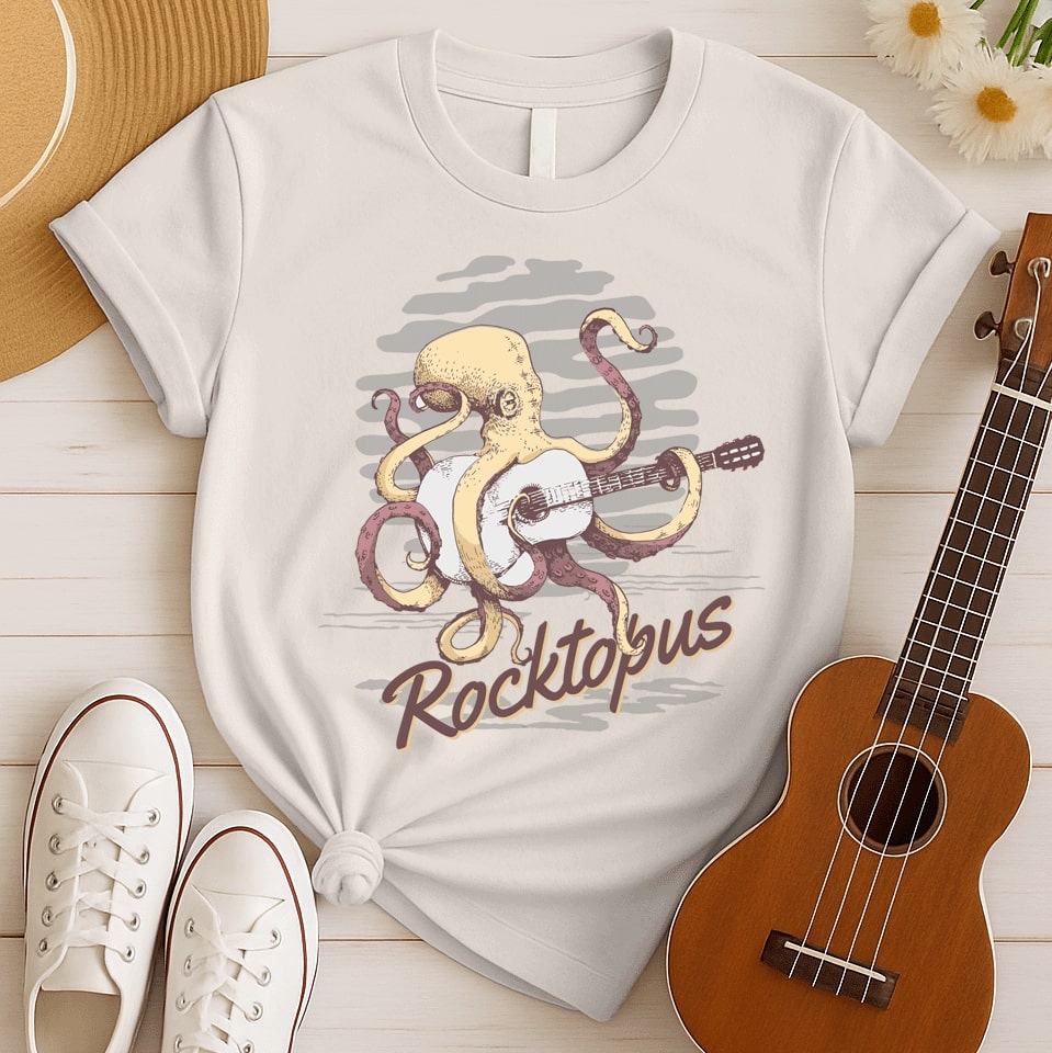 Rocktopus Guitarist | Ocean Rock Tshirt