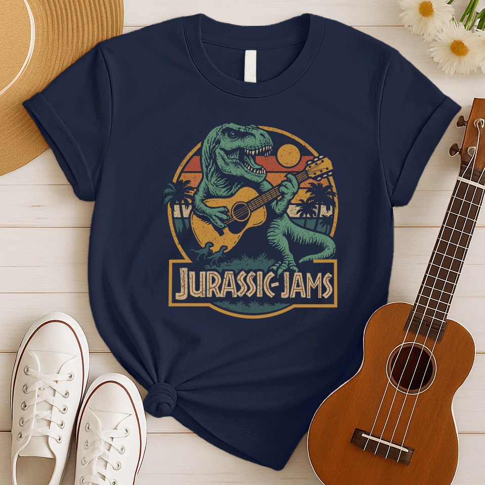 Dino Guitarist | Jurassic Jams Tshirt