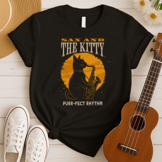 Sax and the Kitty | Purrfect Music Tshirt