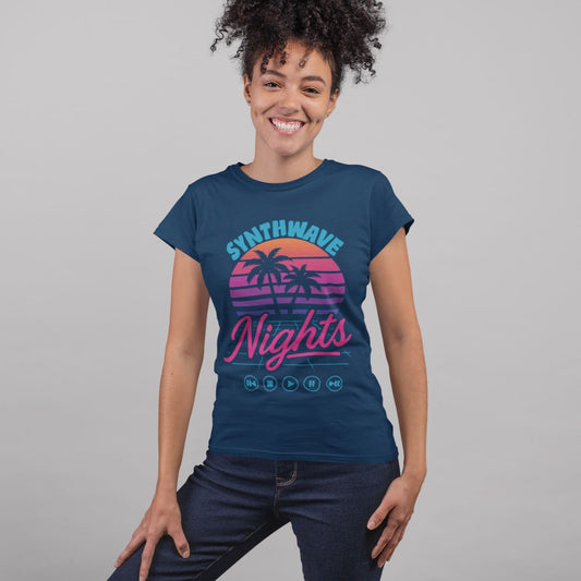 80s Synthwave Night | Neon Music Tshirt