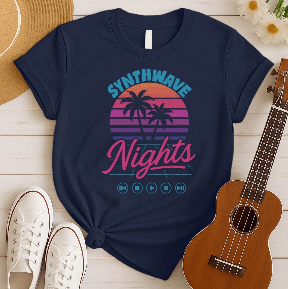 80s Synthwave Night | Neon Music Tshirt