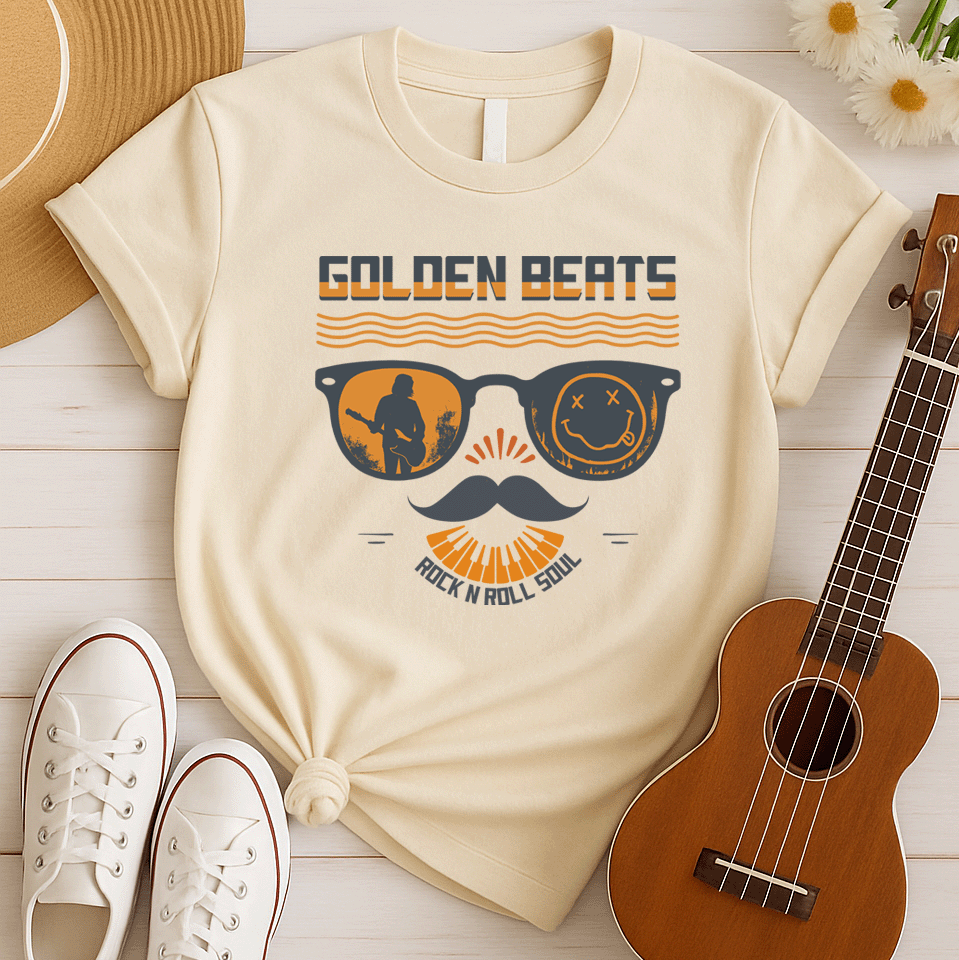Golden Beats | Retro Rock n Roll Tshirt