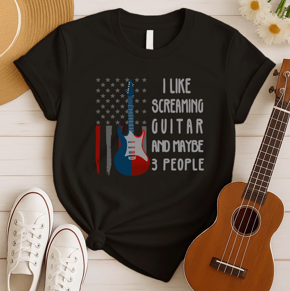 Screaming Guitar | Funny Rock Music Tee