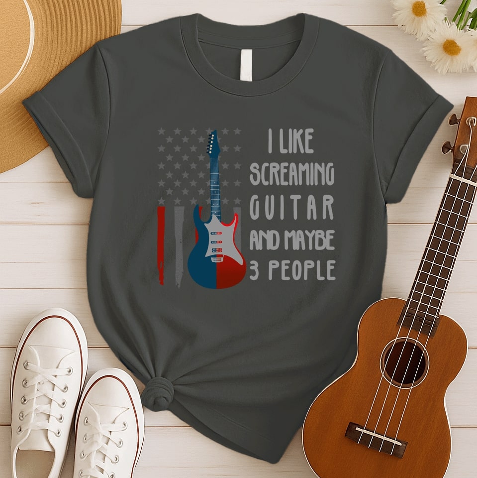 Screaming Guitar | Funny Rock Music Tee