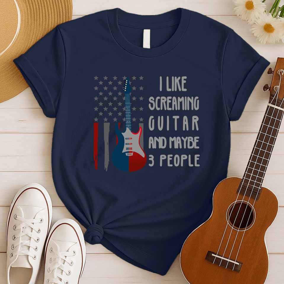 Screaming Guitar | Funny Rock Music Tee