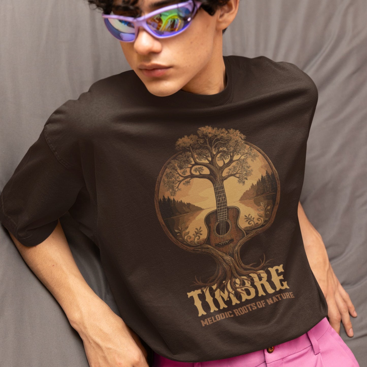 Timbre Tree Roots | Acoustic Nature Music Tshirt