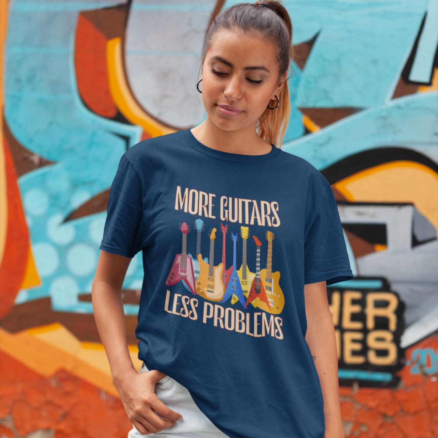 More Guitars Less Problems | Guitarist Gift Tshirt