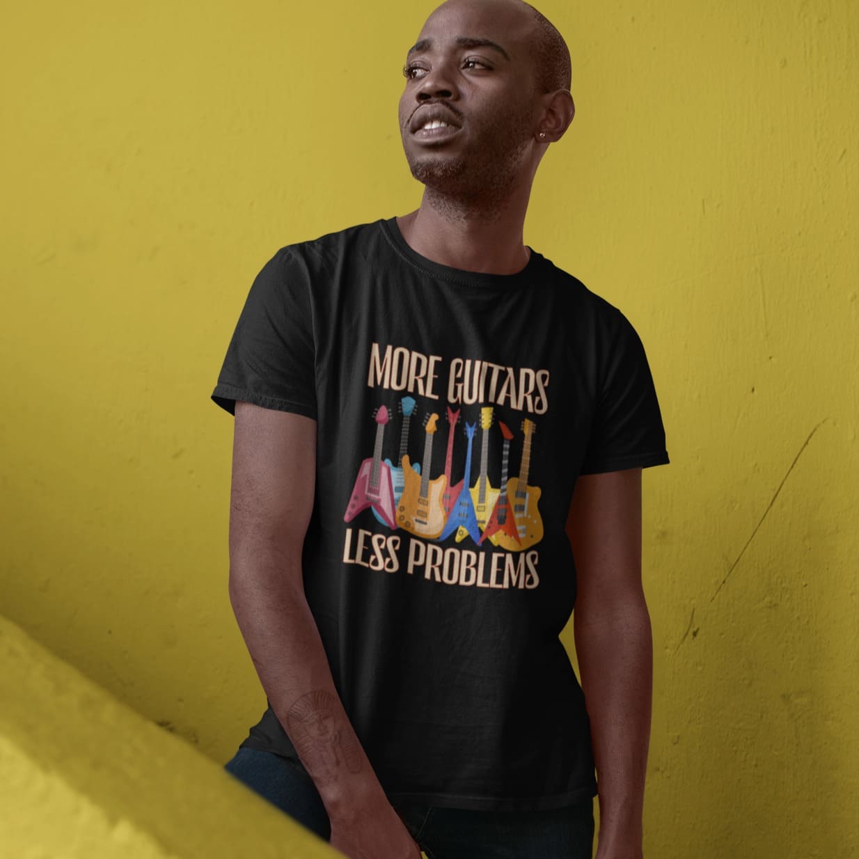 More Guitars Less Problems | Guitarist Gift Tshirt