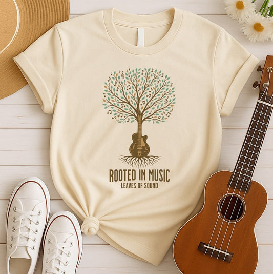 Rooted in Music | Nature Guitar Tshirt