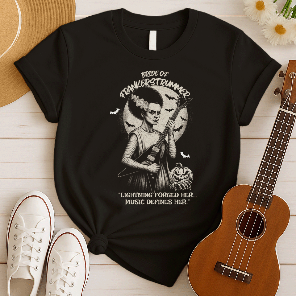 Bride of Frankenstrummer | Rock Halloween Tshirt
