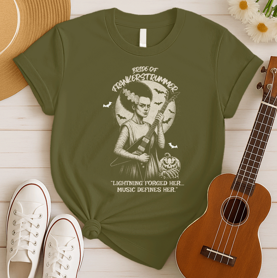 Bride of Frankenstrummer | Rock Halloween Tshirt