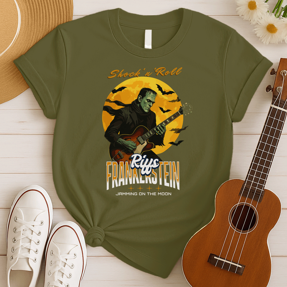 Frankenstein Riffs | Shock N Roll Guitar Tshirt