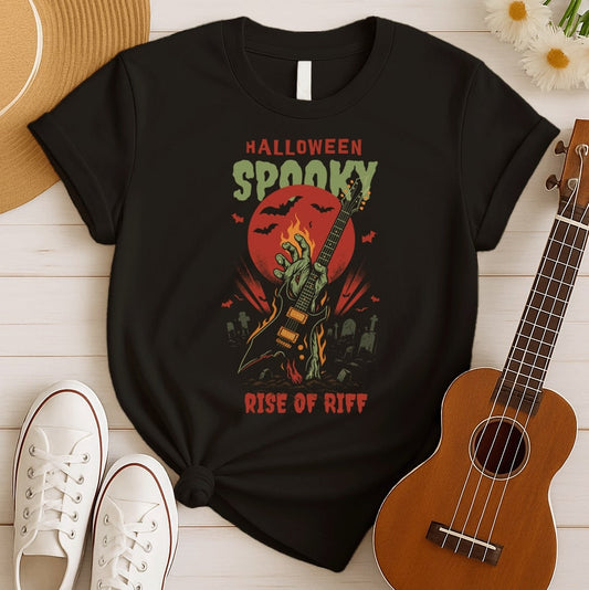Rise of Riff | Spooky Halloween Music Tshirt