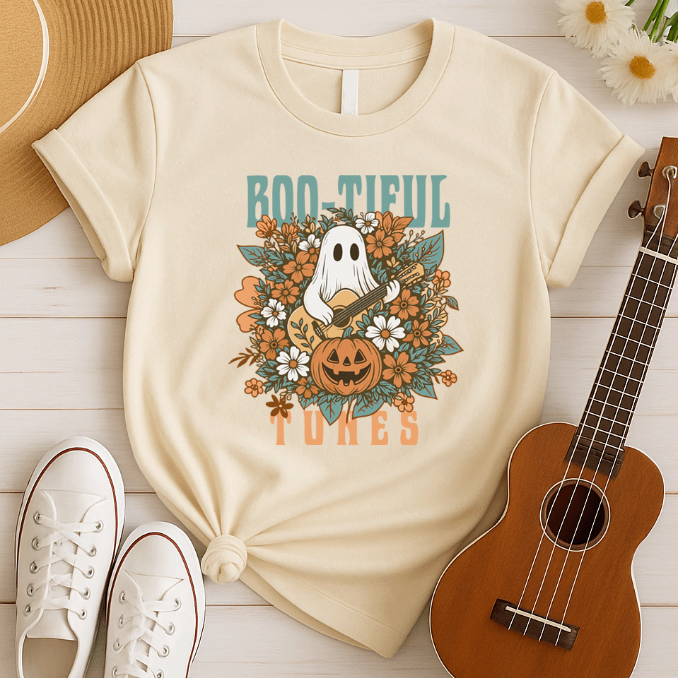 Boo-tiful Tunes | Halloween Ghost Tshirt