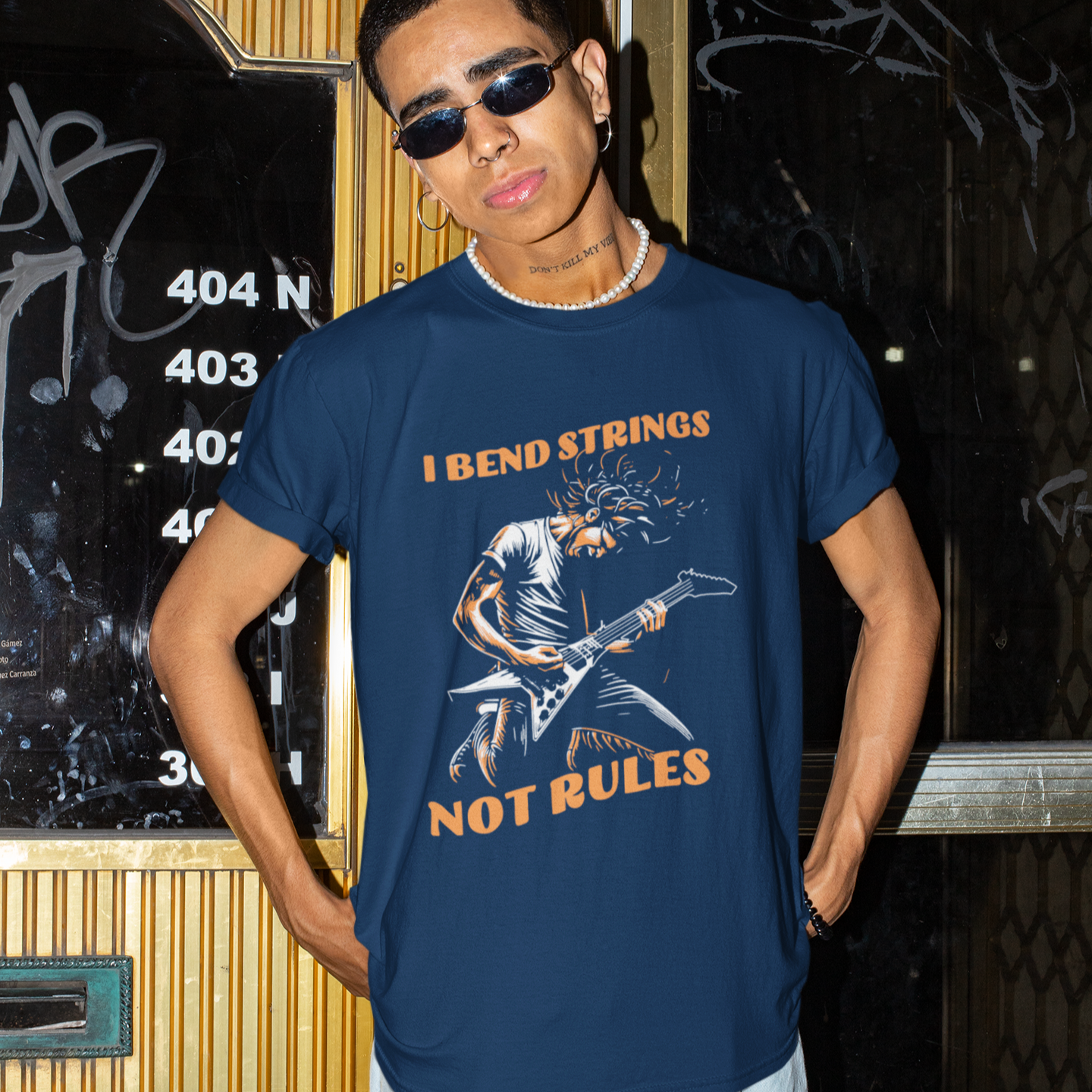 I Bend Strings Not Rules | Guitar Player Tshirt