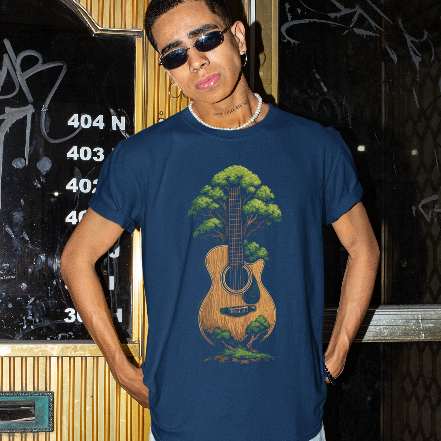 Acoustic Nature Music | Guitar Tree Tshirt
