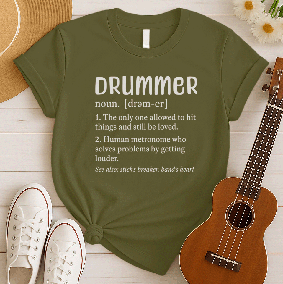 Funny Drummer Definition | Band Gift Tshirt