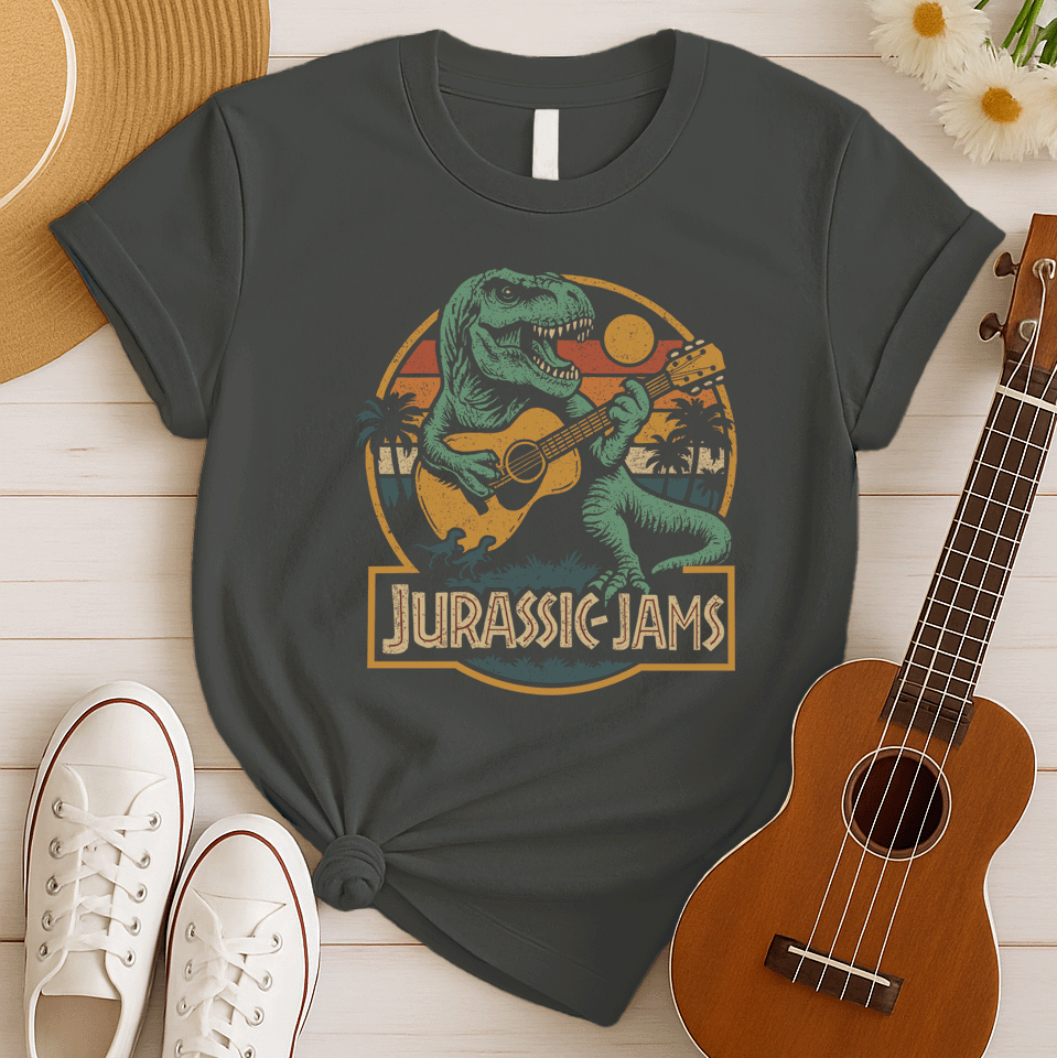 Dino Guitarist | Jurassic Jams Tshirt