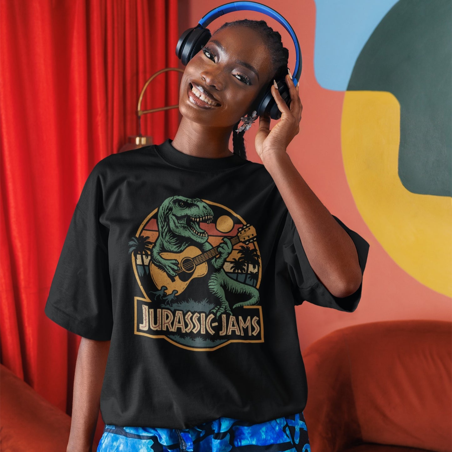 Dino Guitarist | Jurassic Jams Tshirt