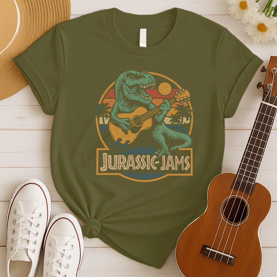 Dino Guitarist | Jurassic Jams Tshirt