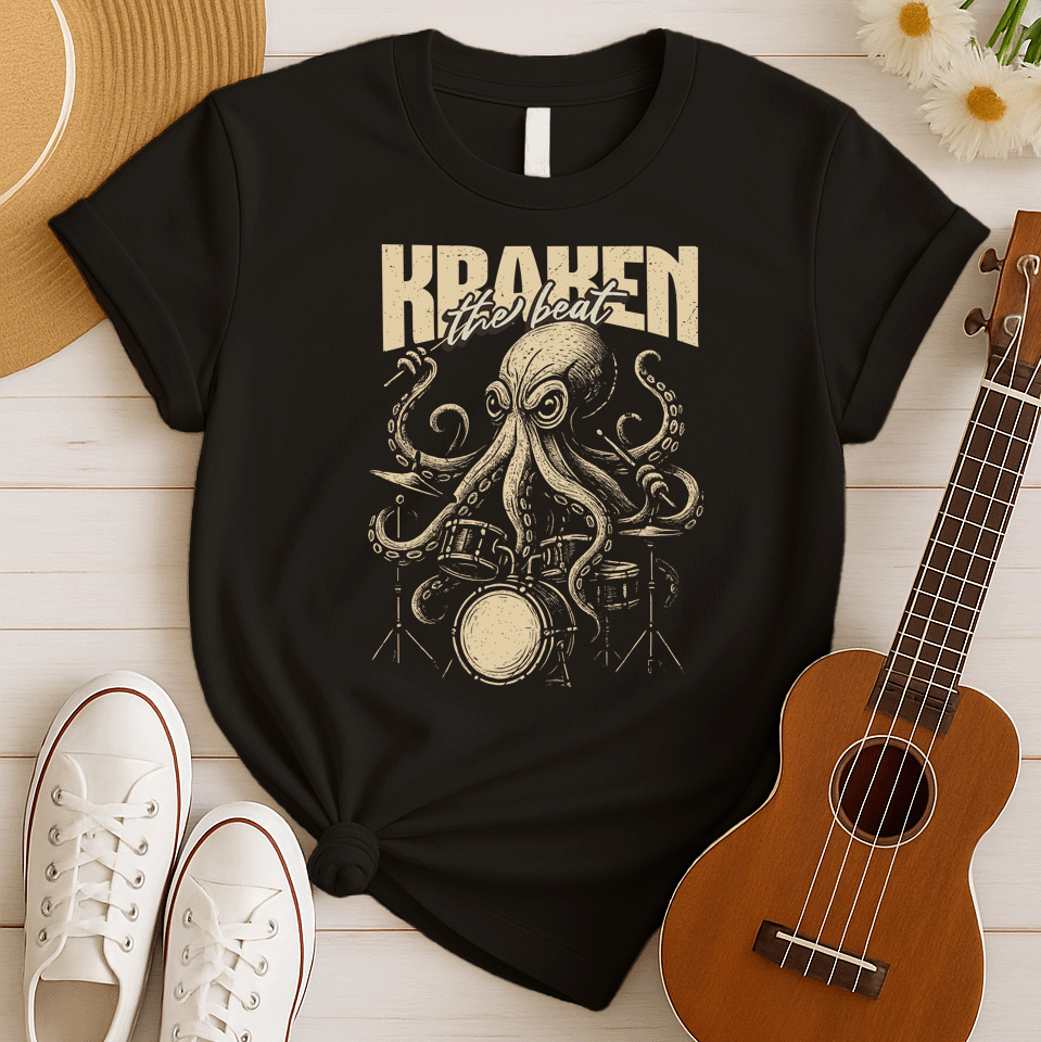 Kraken the Beat | Octopus Drummer Tshirt