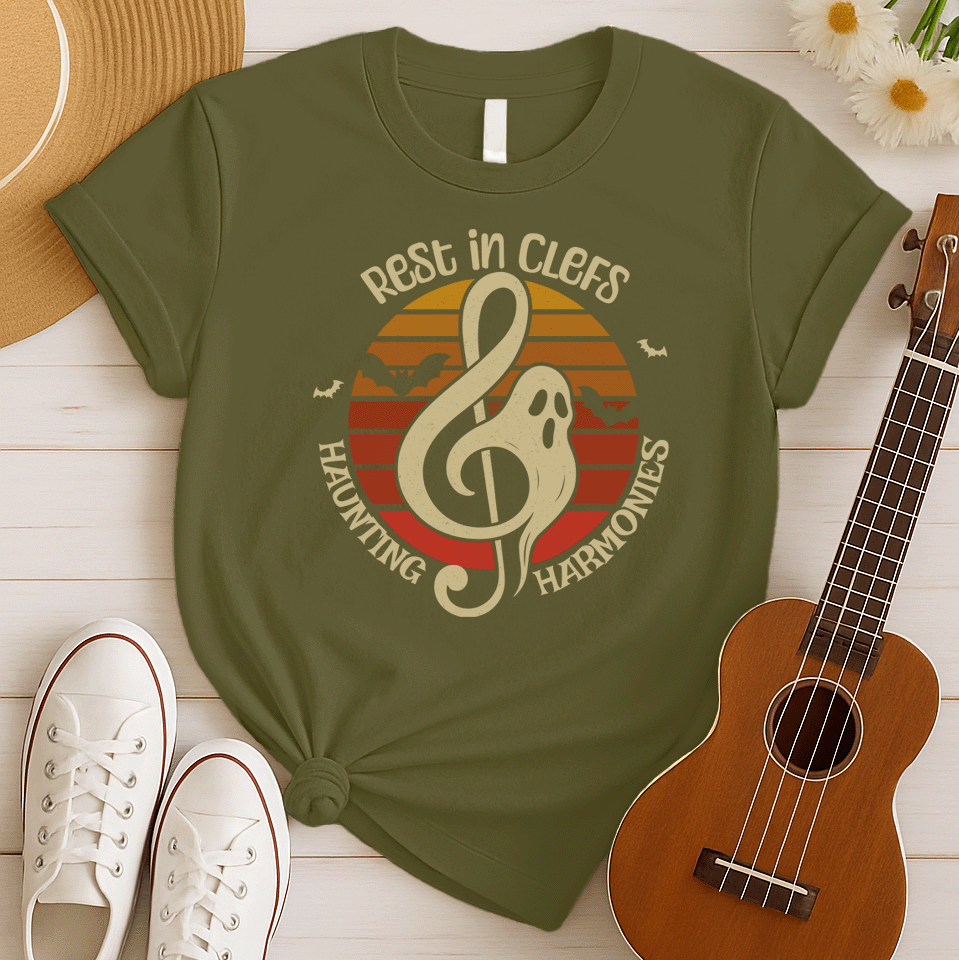 Rest In Clefs | Halloween Music Tshirt