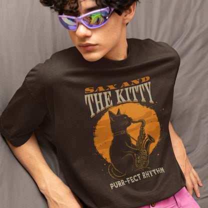 Sax and the Kitty | Purrfect Music Tshirt