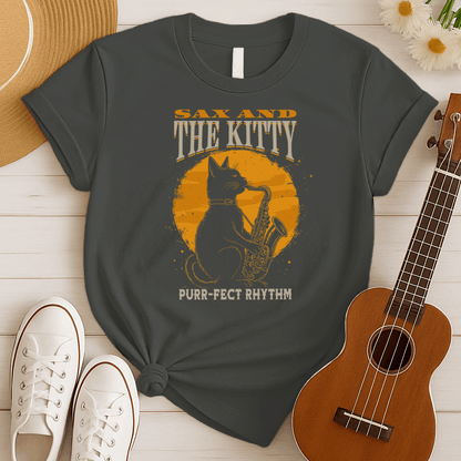 Sax and the Kitty | Purrfect Music Tshirt