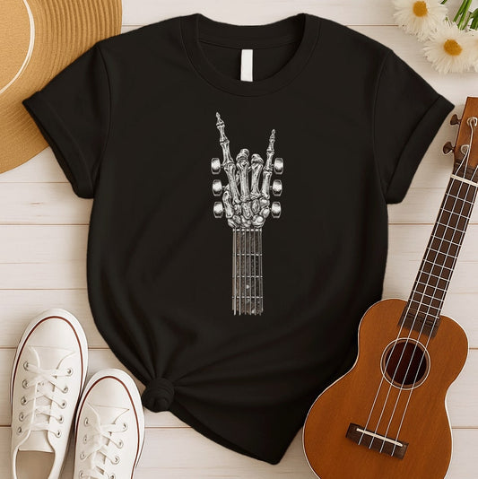 Rock On Skeleton | Guitar Hand Tshirt
