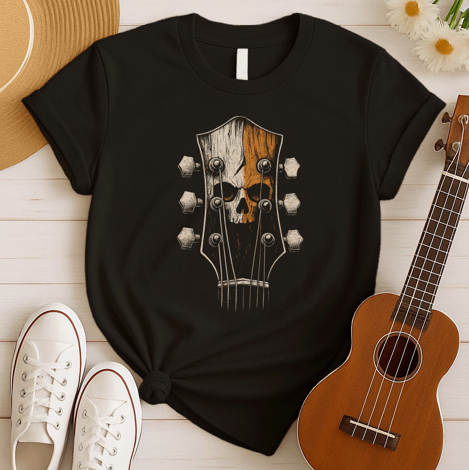 Skull Guitar Headstock | Hard Rock Tshirt