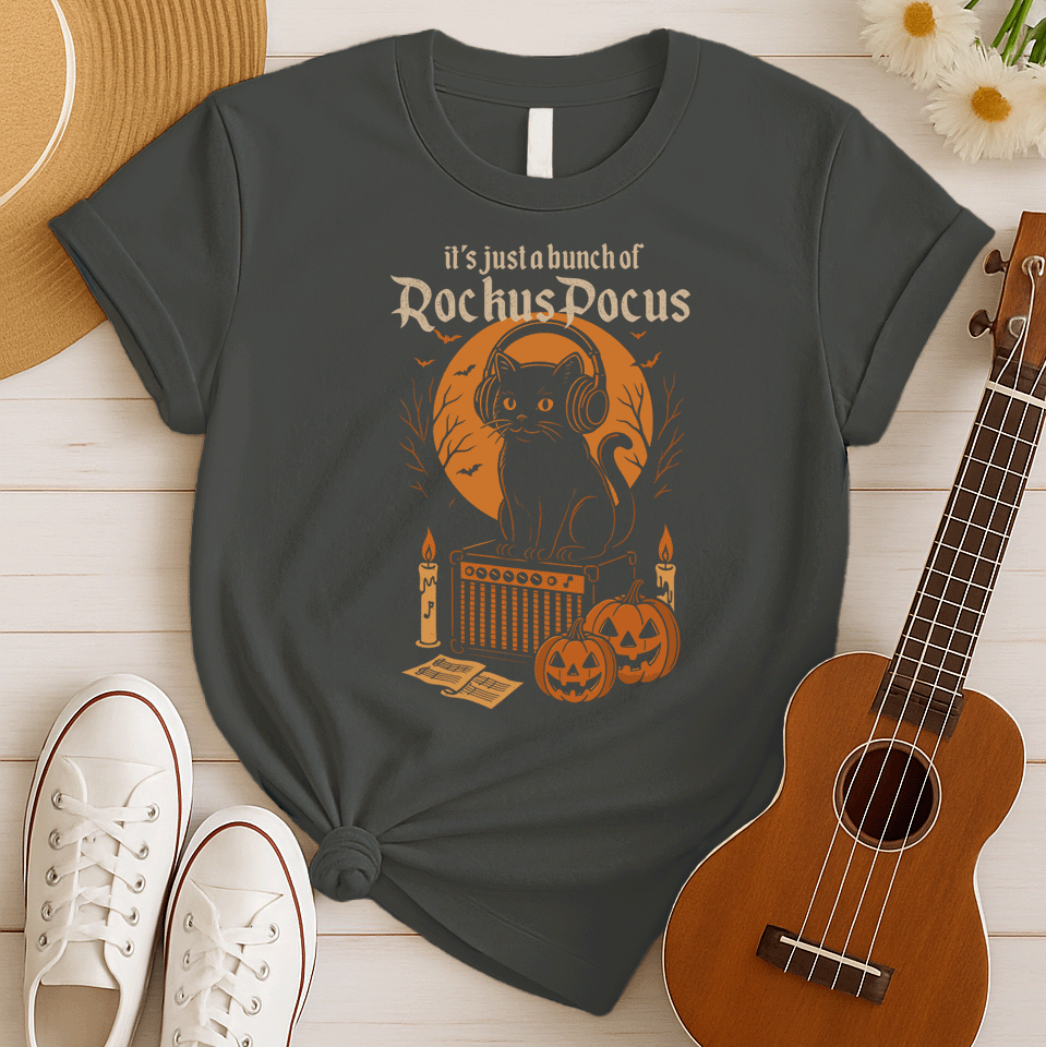 Rockus Pocus Cat | Halloween Music Tshirt