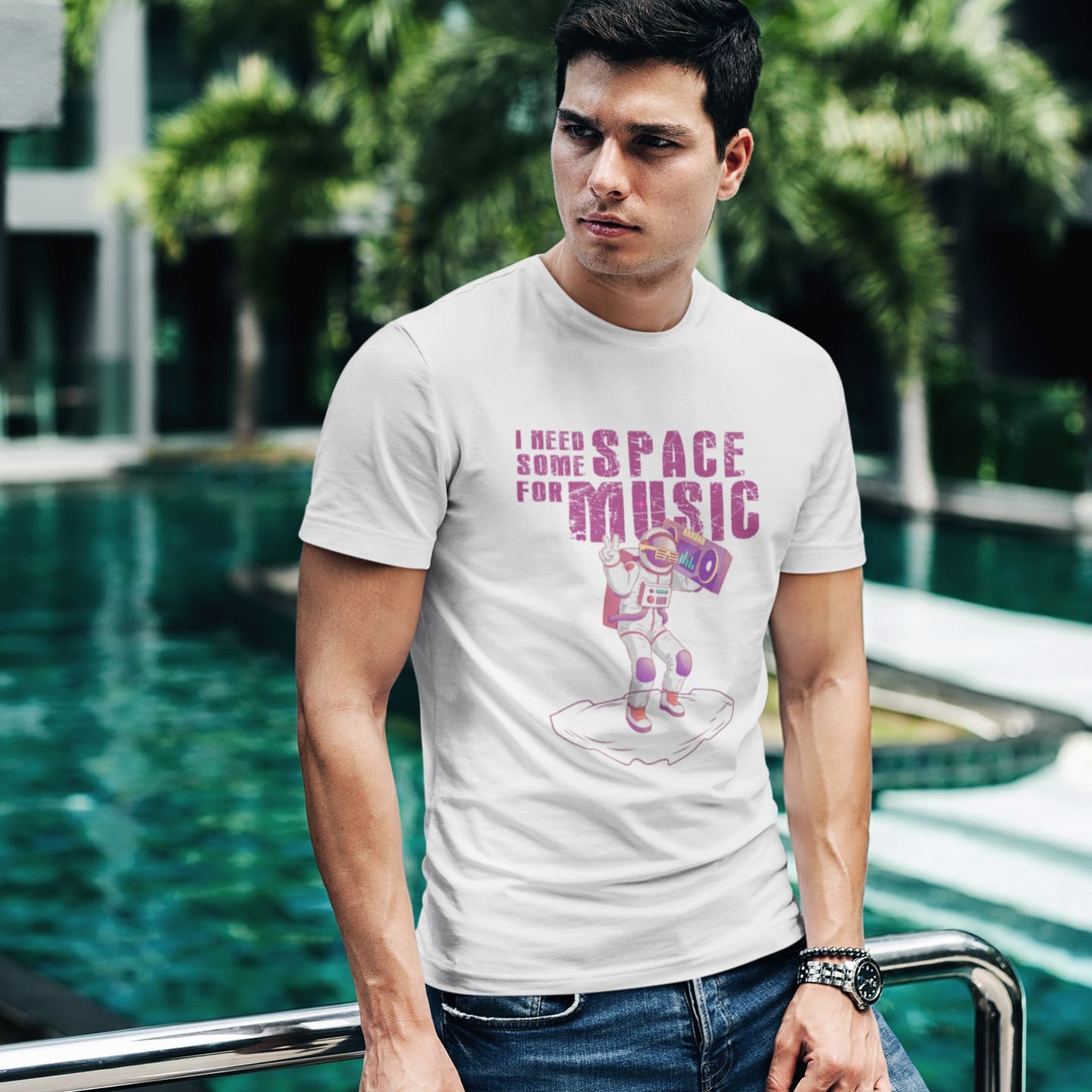 Music Needs Space | Astronaut Fun Tshirt