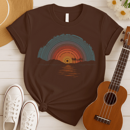 Retro Vinyl Sunset Vintage Tshirt
