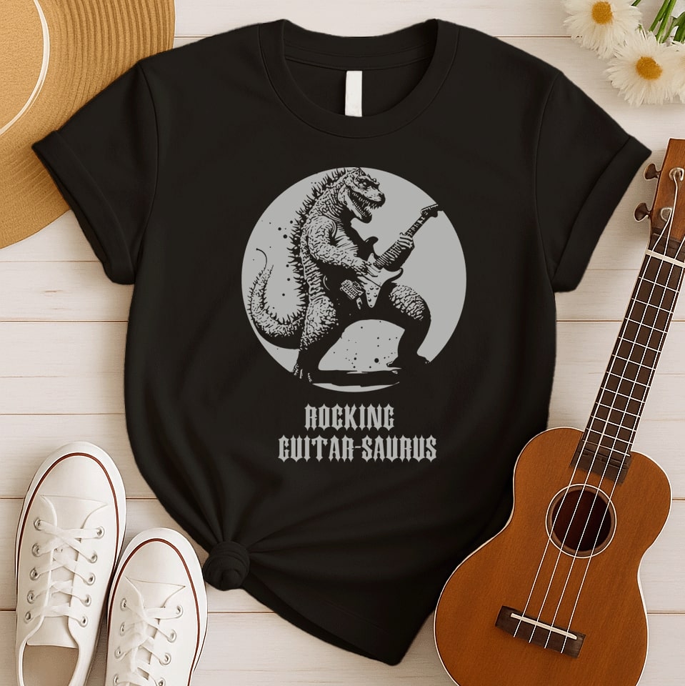 Rocking Guitar-Saurus | Dinosaur Graphic Tshirt