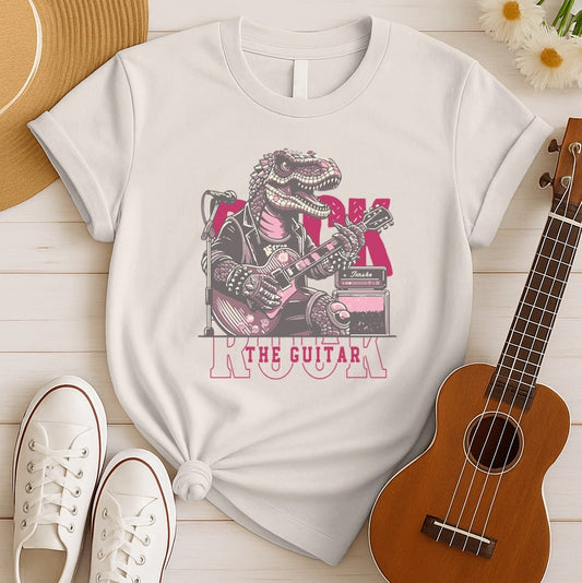 Roaring Dino Guitarist | Rocker Fan Tshirt