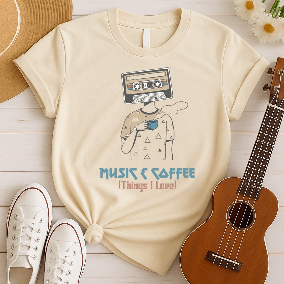 Things I Love | Music & Coffee Lover Tshirt