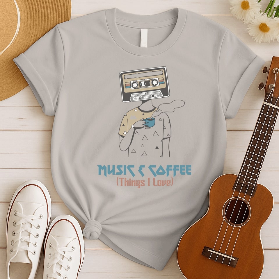 Things I Love | Music & Coffee Lover Tshirt