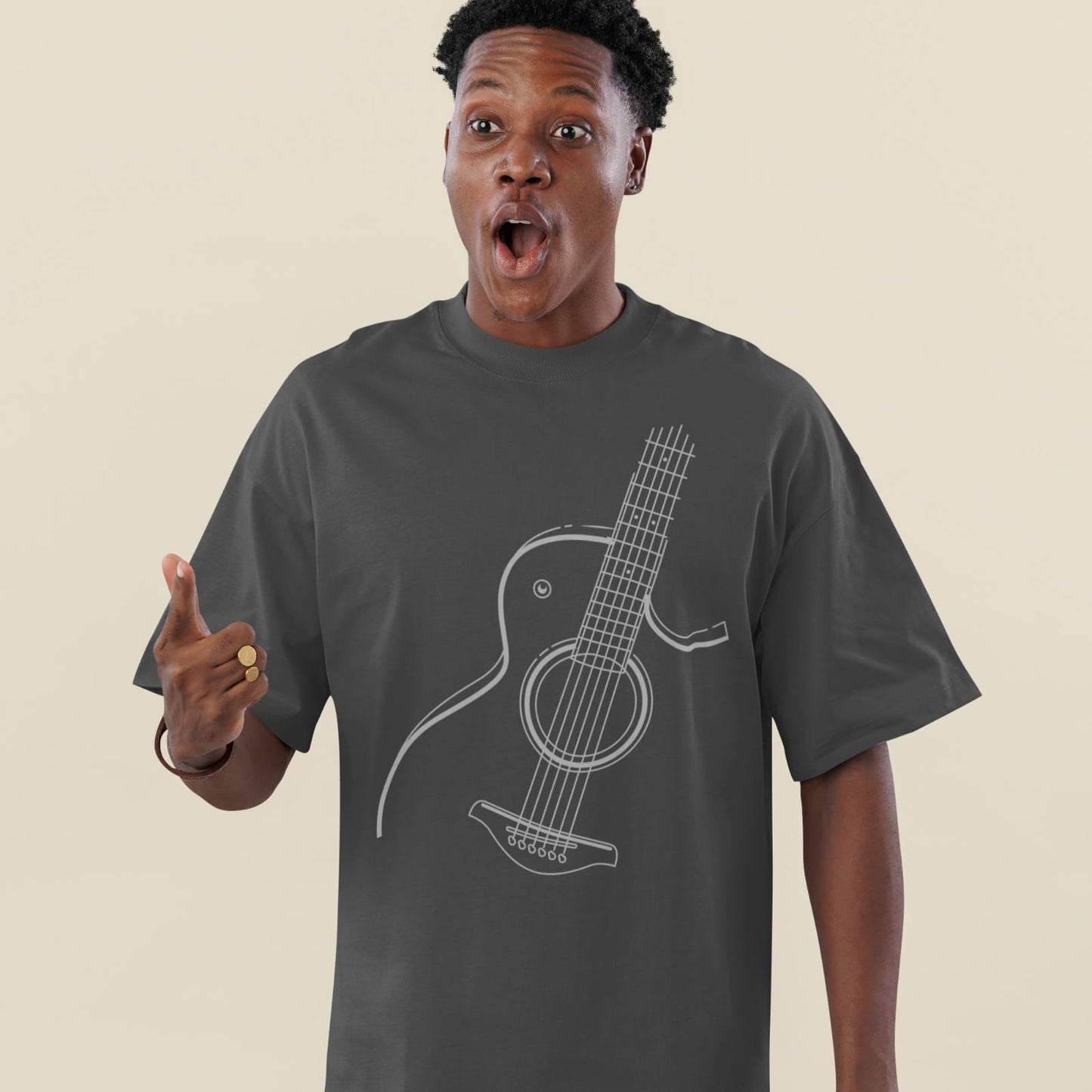 Acoustic Guitar Outline | Live Concert Tshirt